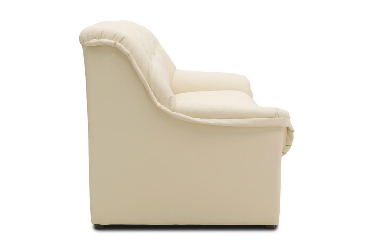 3-SITZER-SOFA BERLIN FK Lederlook Beige  - Beige/Schwarz, KONVENTIONELL, Kunststoff/Textil (178/89/87cm) - MID.YOU