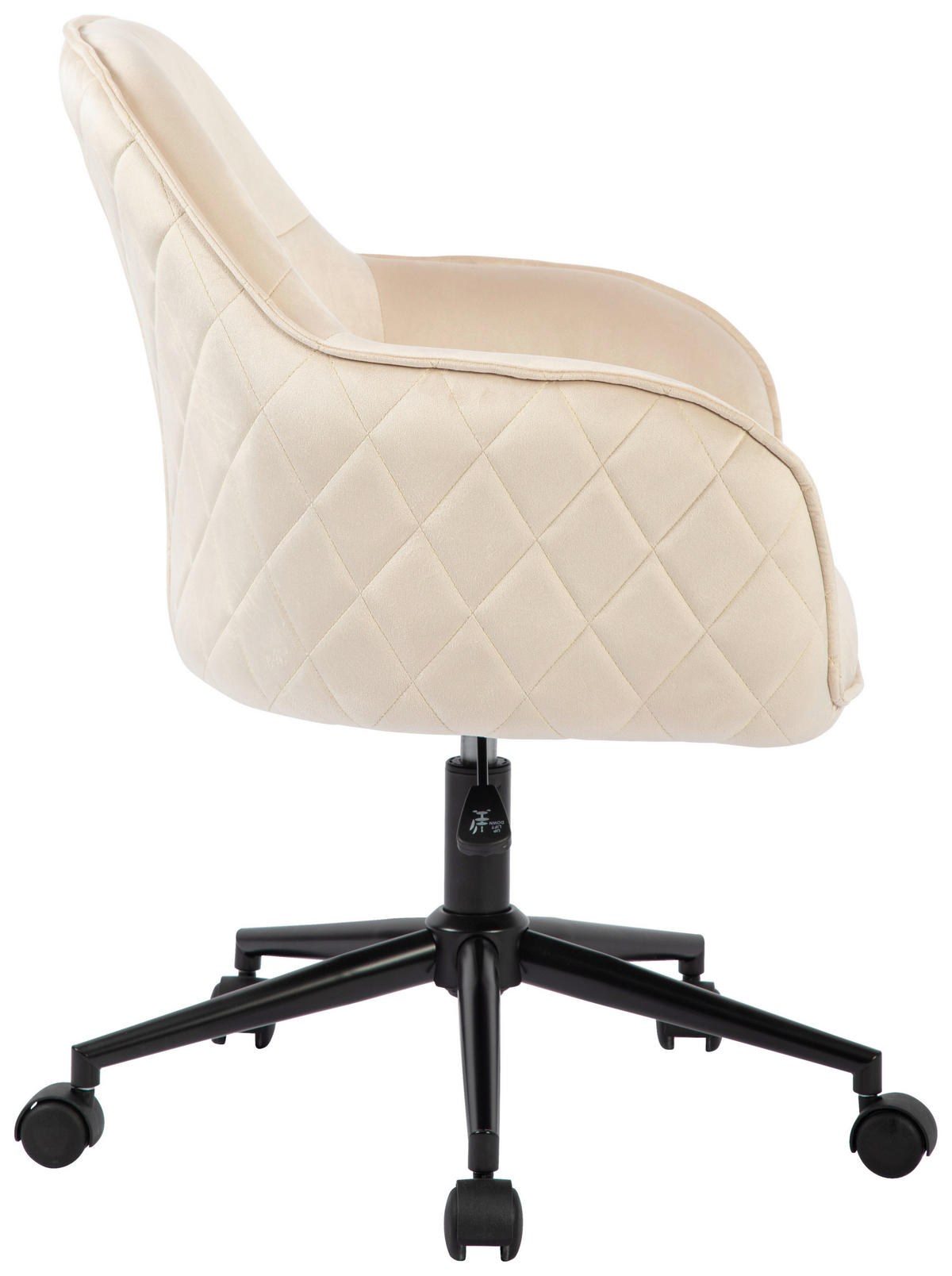 DREHSTUHL Samt Schwarz, Beige  - Beige/Schwarz, MODERN, Kunststoff/Textil (58/82/90/62cm) - MID.YOU