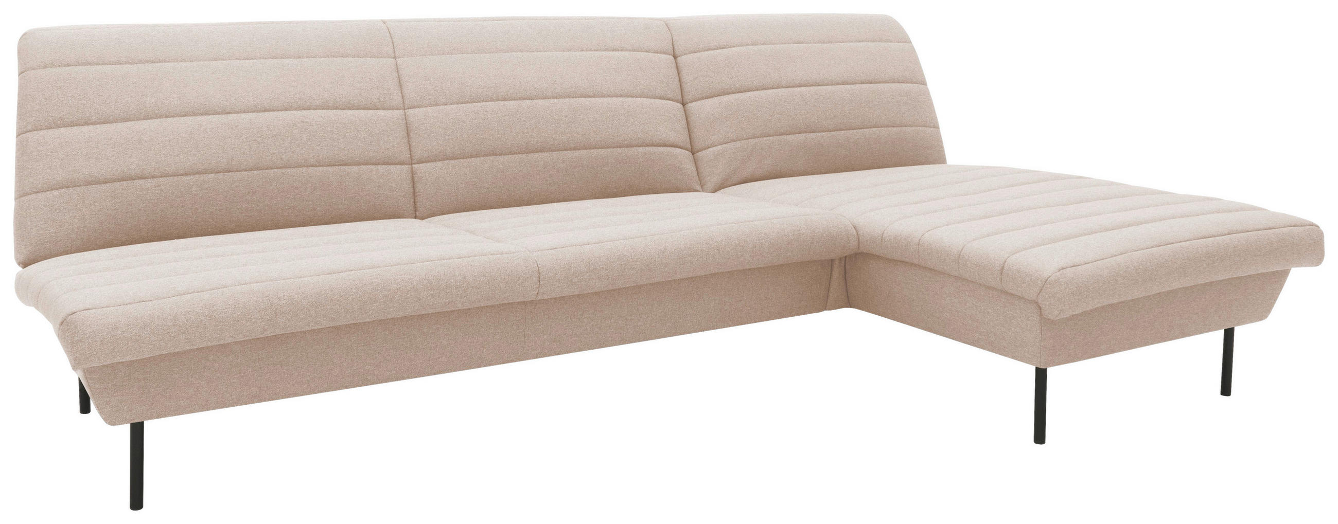 ECKSOFA in Webstoff Creme  - Creme/Schwarz, Design, Textil/Metall (274/168cm) - LOOKS by W.Joop