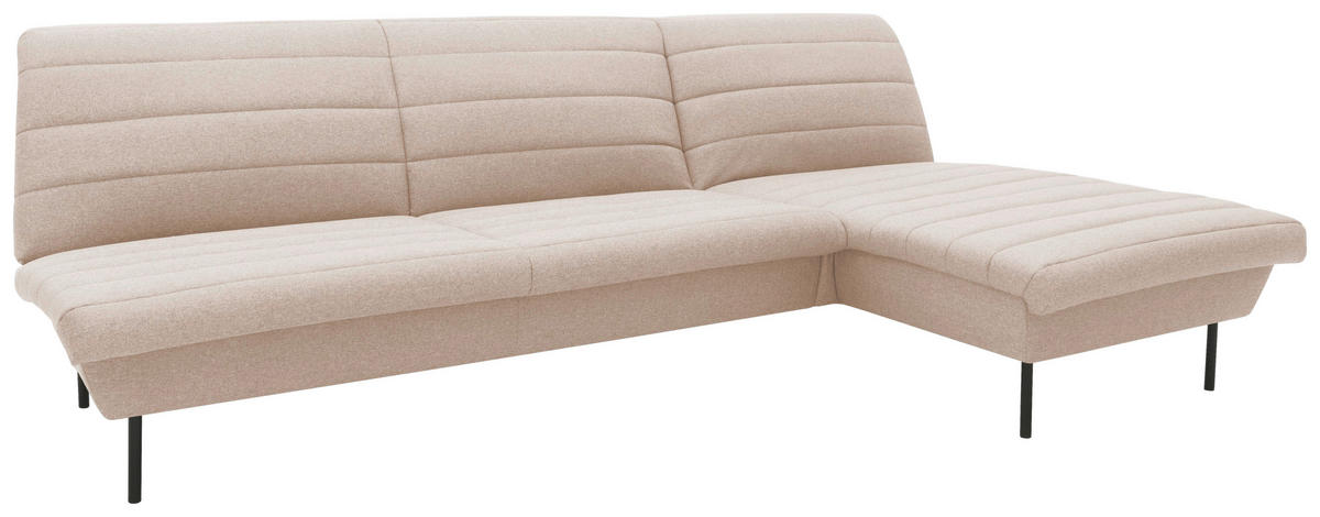 ECKSOFA Looks IX Creme Webstoff  - Creme/Schwarz, Design, Textil/Metall (274/168cm) - LOOKS by W.Joop