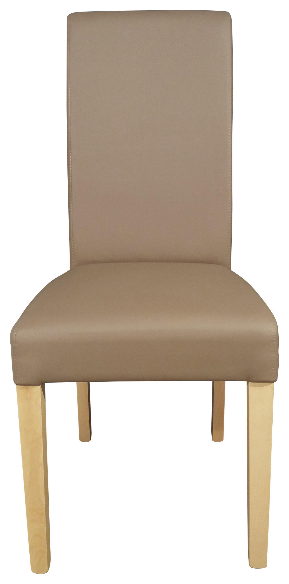 STUHL Lederlook Taupe  - Taupe/Naturfarben, LIFESTYLE, Holz/Textil (42/95/57cm) - Carryhome