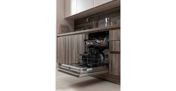 EINBAUKÜCHE   - Eichefarben/Weiß, Design, Holzwerkstoff - Novel