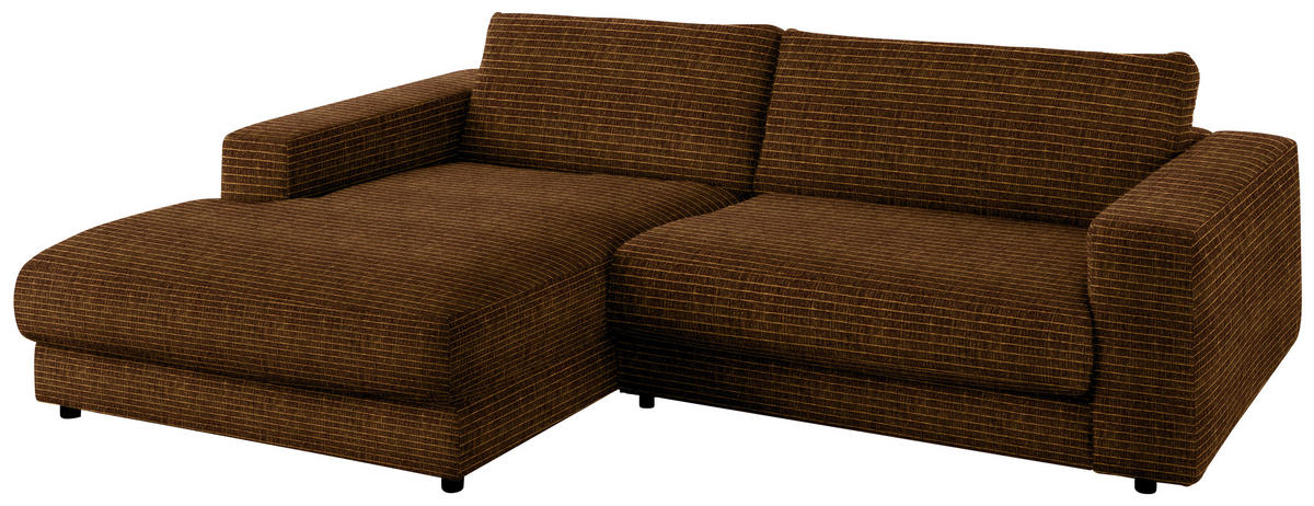 ECKSOFA in Chenille Messingfarben  190/270 cm  - Messingfarben/Schwarz, Design, Kunststoff/Textil (190/270cm) - Lomoco