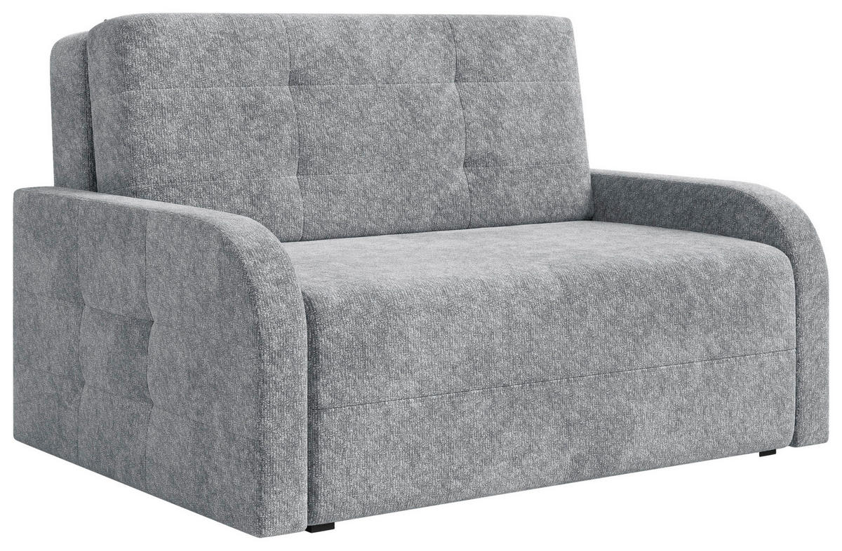 SCHLAFSOFA Chenille Blaugrau  inkl. Bettkasten, Schlaffunktion, Rücken echt, Liegefläche im Originalstoff  - Blaugrau/Schwarz, MODERN, Kunststoff/Textil (190/90/100cm) - Milino