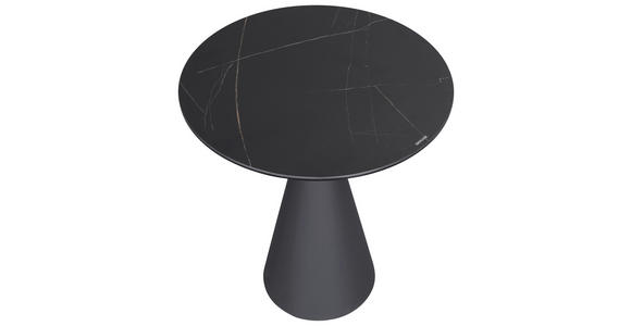 BEISTELLTISCH in Metall, Glas, Keramik 48,5/48,5/55 cm  - Anthrazit/Schwarz, Design, Glas/Keramik (48,5/48,5/55cm) - Dieter Knoll