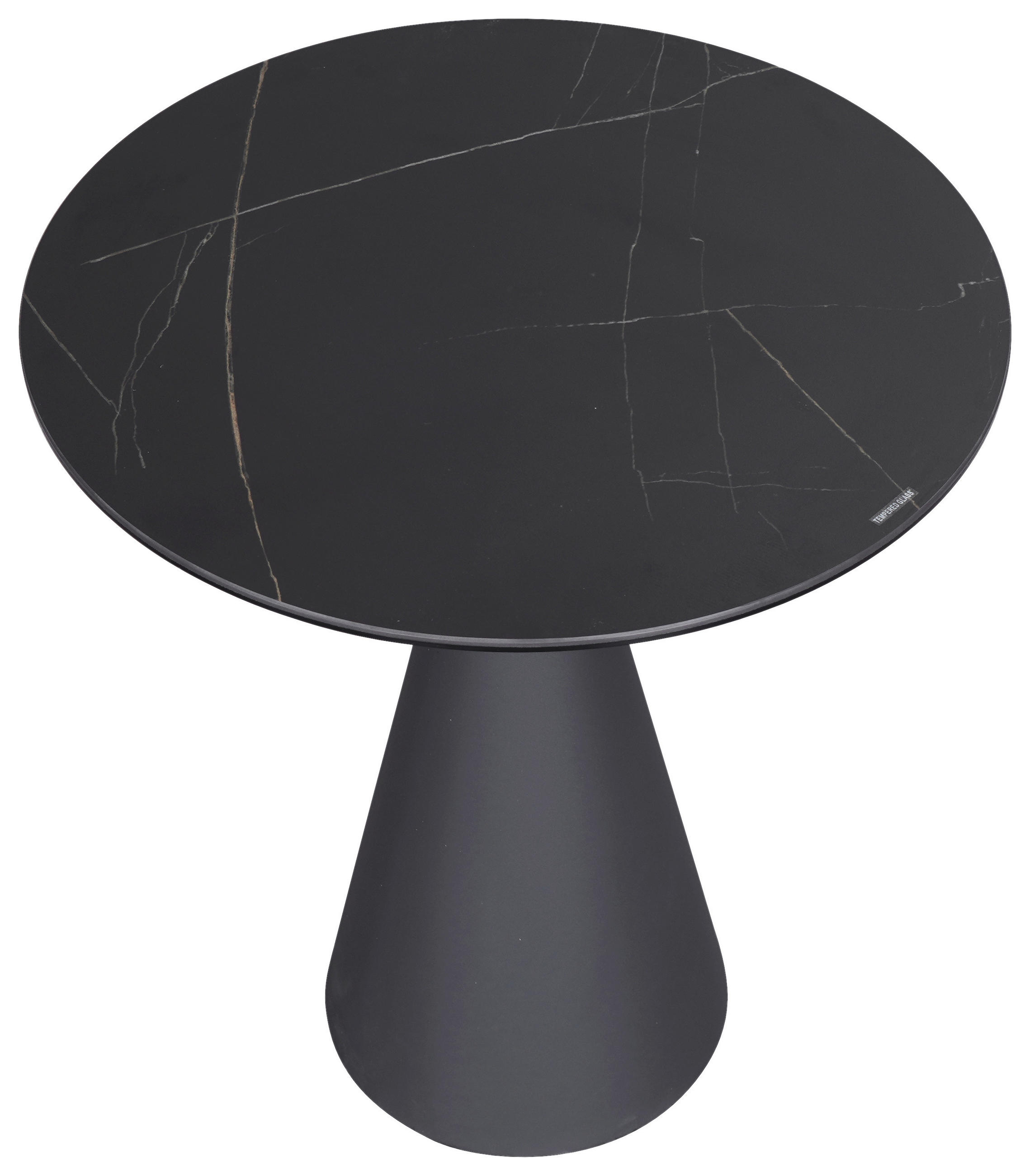 BEISTELLTISCH 48,5/48,5/55 cm Anthrazit, Schwarz rund  - Anthrazit/Schwarz, Design, Glas/Keramik (48,5/48,5/55cm) - Dieter Knoll