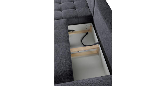 ECKSOFA in Chenille Graphitfarben - Schwarz/Graphitfarben, KONVENTIONELL, Holz/Textil (180/266cm) - Carryhome
