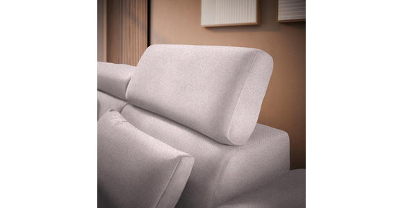ECKSOFA Hellrosa Velours - Hellrosa/Schwarz, Design, Textil/Metall (264/299cm) - Novel