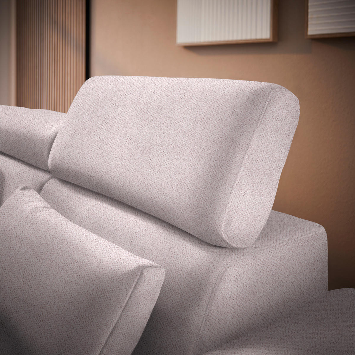ECKSOFA in Velours Hellrosa  264/299 cm  - Hellrosa/Schwarz, Design, Textil/Metall (264/299cm) - Novel