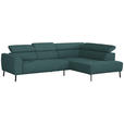 ECKSOFA  in Chenille Blau  280/205 cm  - Blau/Schwarz, Design, Textil/Metall (280/205cm) - Xora