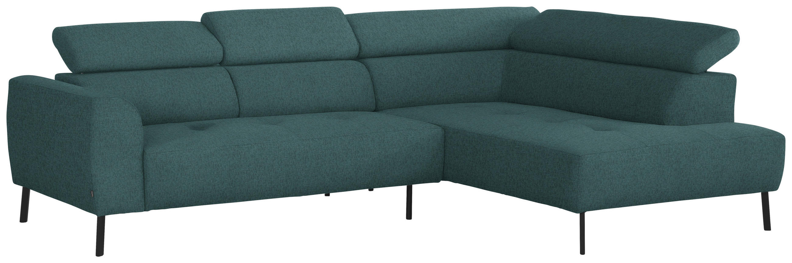 ECKSOFA  in Chenille Blau  280/205 cm  - Blau/Schwarz, Design, Textil/Metall (280/205cm) - Xora