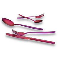 BESTECKSET Positano 30-teilig Edelstahl  - Lila/Rot, Basics, Metall (1,22kg) - Echtwerk