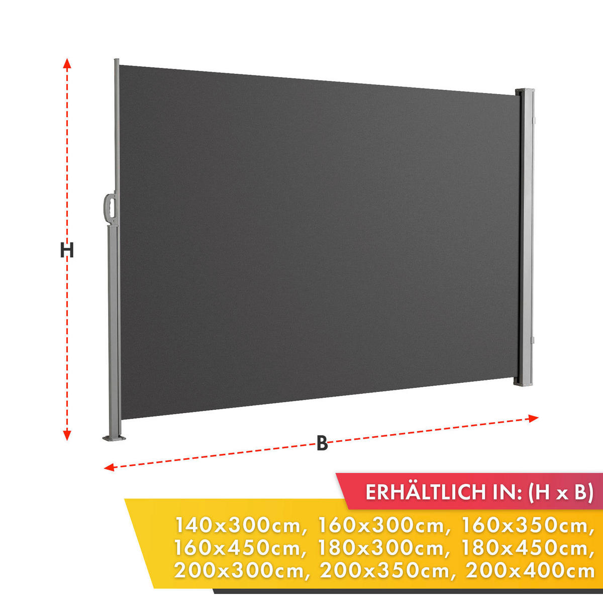 MARKISE - Anthrazit/Silberfarben, Basics, Kunststoff/Metall (400/200cm)