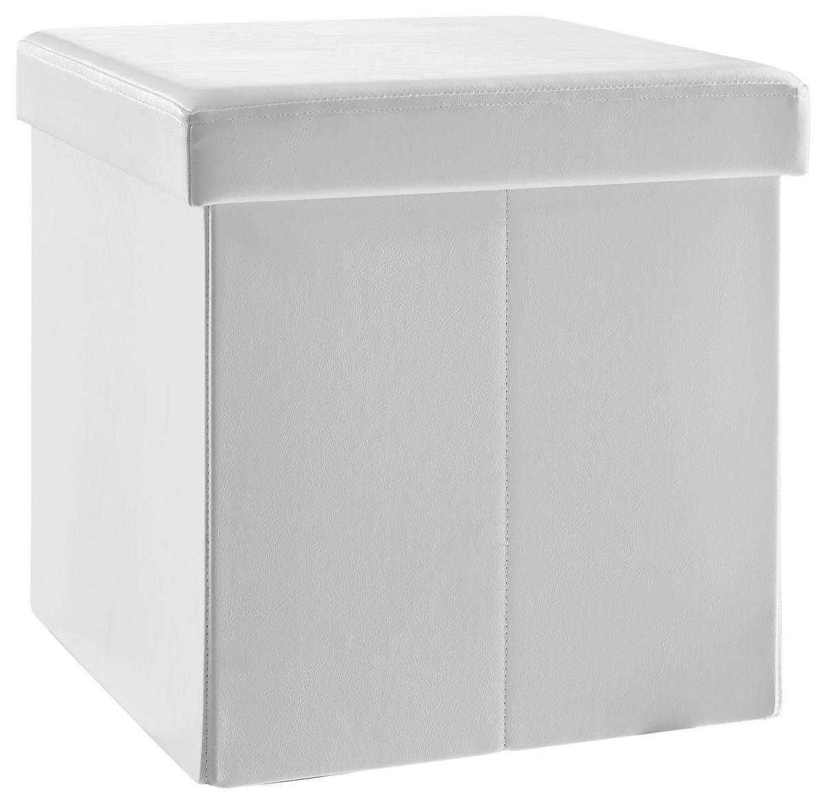 SITZBOX Uni  - Weiß, Design, Textil (38/38/38cm) - Carryhome