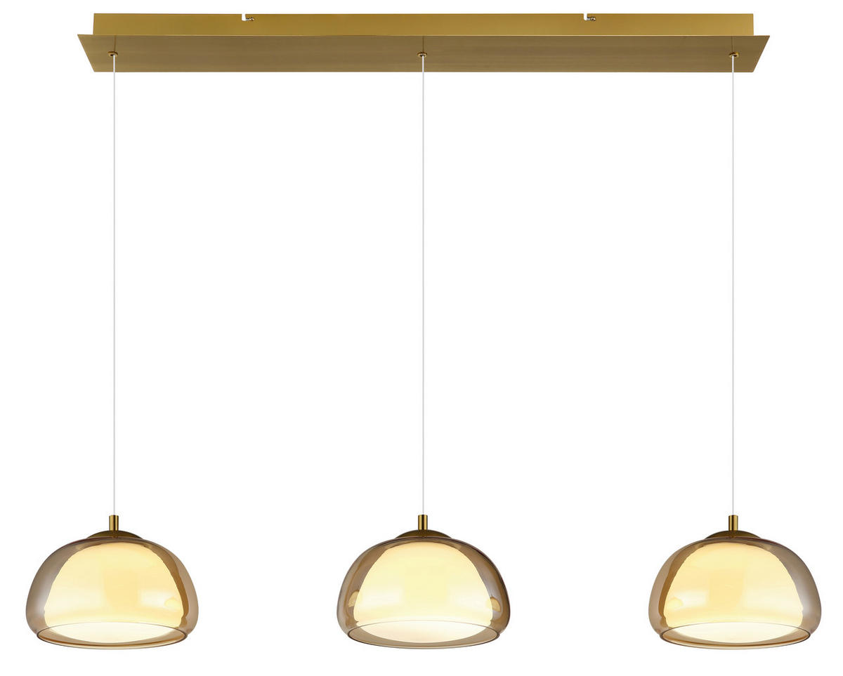 ZÁVĚSNÉ LED SVÍTIDLO, 117/25/150 cm - bílá/jantarové barvy, Design, kov/plast (117/25/150cm) - Globo