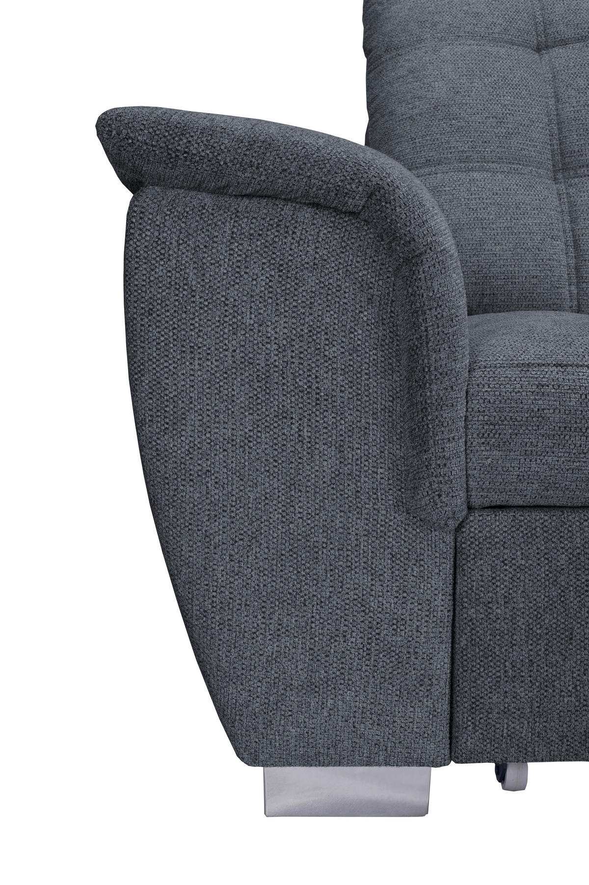 ECKSOFA Anthrazit Chenille  - Chromfarben/Anthrazit, KONVENTIONELL, Kunststoff/Textil (260/205cm) - Carryhome