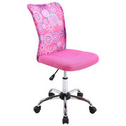 JUGENDDREHSTUHL Netzbespannung Chromfarben, Rosa - Chromfarben/Schwarz, Design, Kunststoff/Textil (42/88-100/58cm) - Carryhome