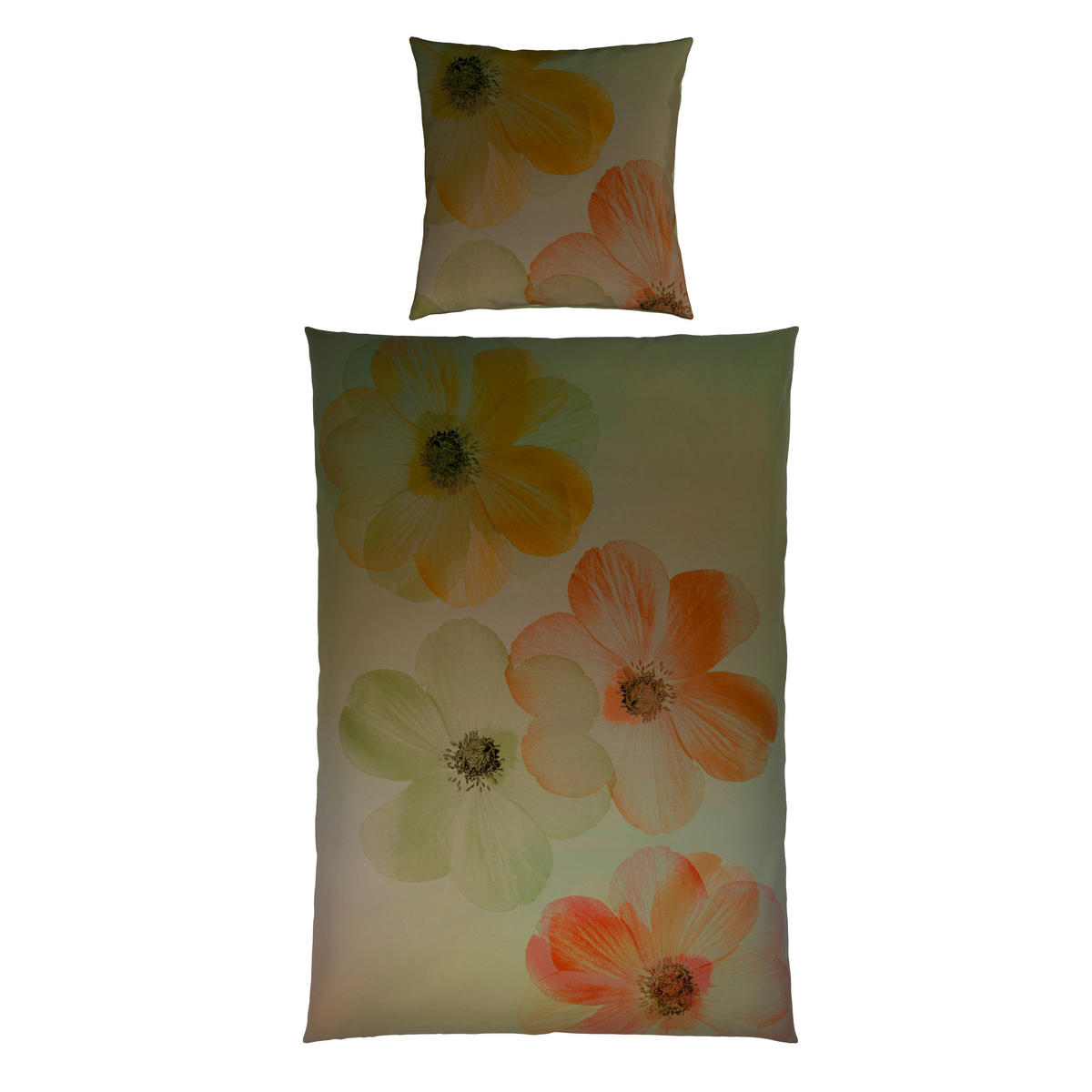 WENDEBETTWÄSCHE Satin 135/200 cm  - Grün, Textil (135/200cm) - Novel