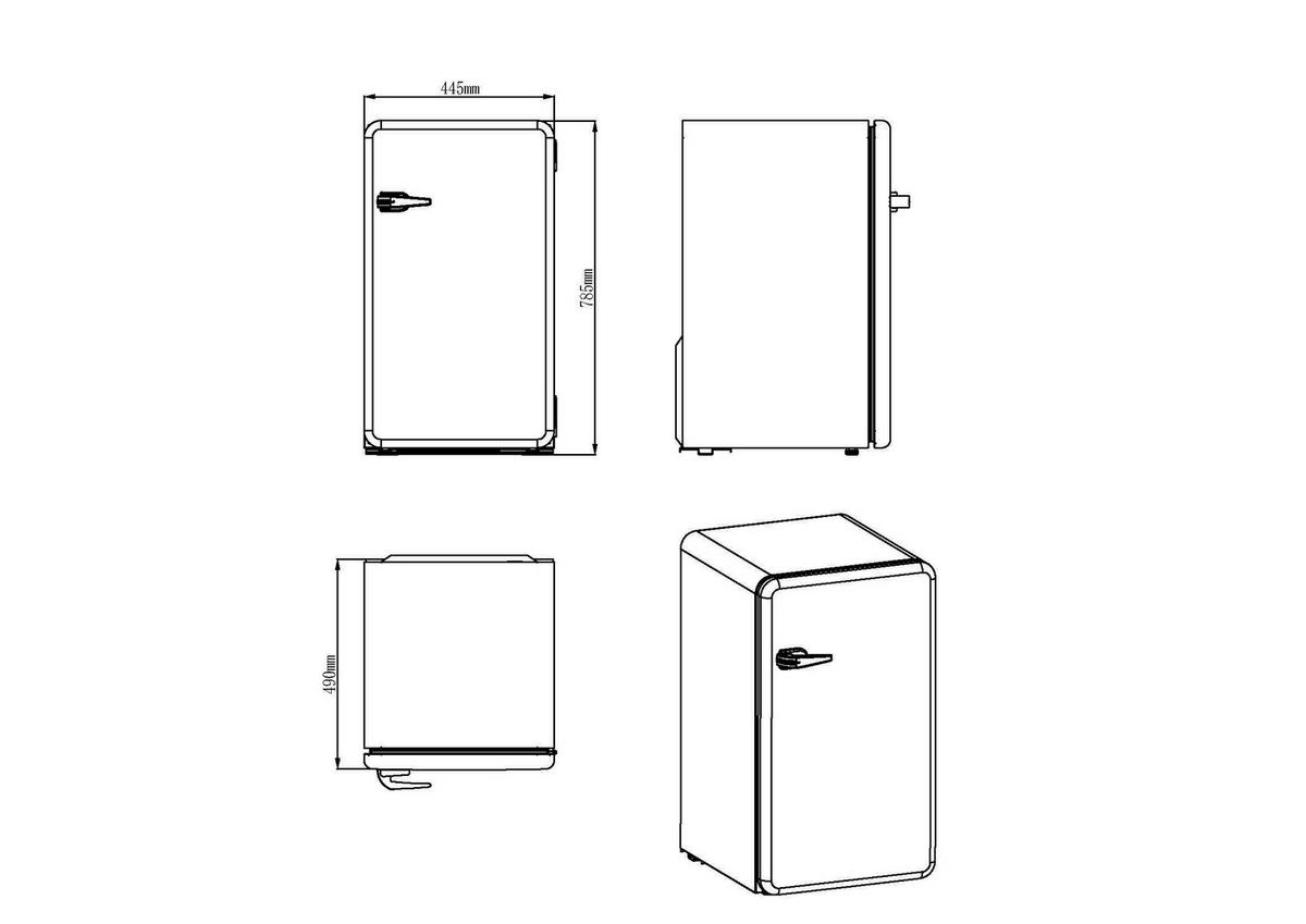 KÜHLSCHRANK 52690003/01  - Schwarz, Basics, Glas/Kunststoff (44,5/49/78,5cm) - Atrigo