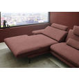ECKSOFA  in Chenille, Flachgewebe Weinrot Rücken echt  180/284 cm  - Weinrot/Schwarz, Design, Textil/Metall (180/284cm) - Dieter Knoll