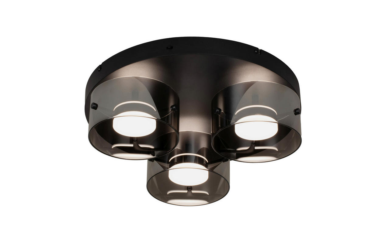 LED-DECKENLEUCHTE 41/12 cm   - Schwarz, Design, Glas/Kunststoff (41/12cm) - Novel