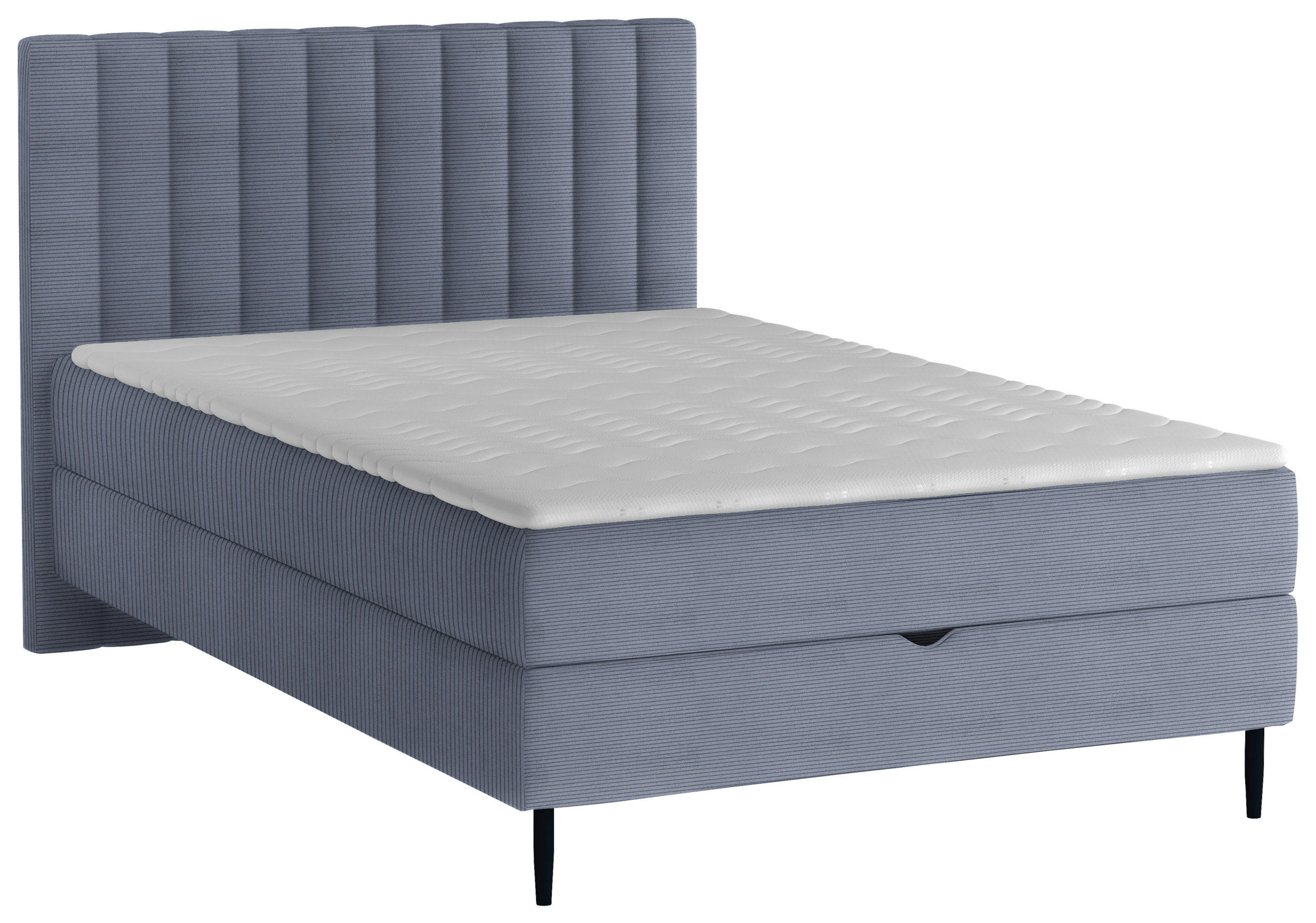 BOXBETT 120/200 cm  in Blaugrau  - Blaugrau/Schwarz, Design, Holz/Holzwerkstoff (120/200cm) - Stylife
