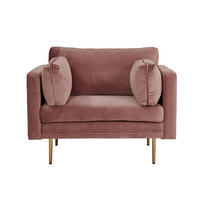 STOL MED ARMSTÖD stål  - pink/kromfärg, Modern, metall/textil (110/88/90cm) - Livetastic