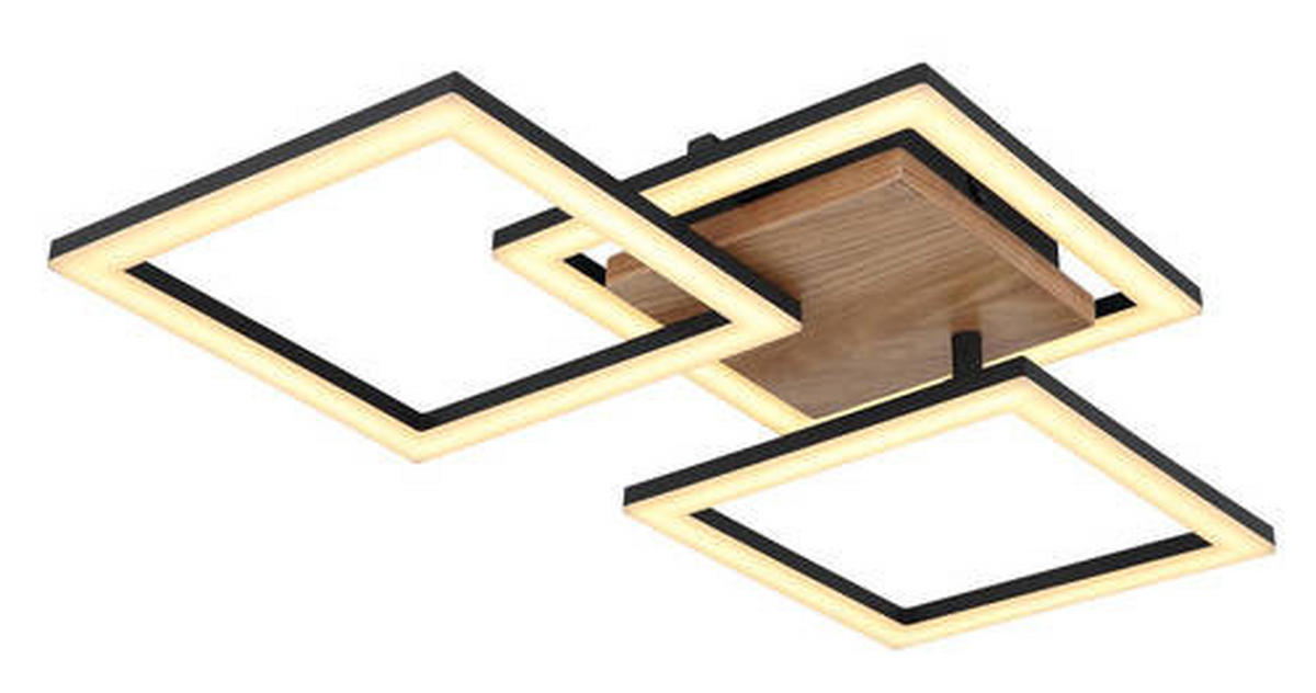 LED-DECKENLEUCHTE 30 W    66/31/7,5 cm  - Dunkelbraun/Opal, Design, Holz/Kunststoff (66/31/7,5cm) - Globo