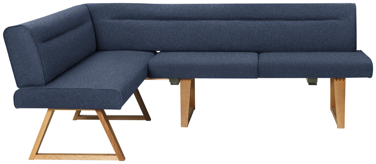ECKBANK in Holz, Textil Eichefarben, Dunkelblau  - Eichefarben/Dunkelblau, Konventionell, Holz/Textil (170/230cm) - Moderano