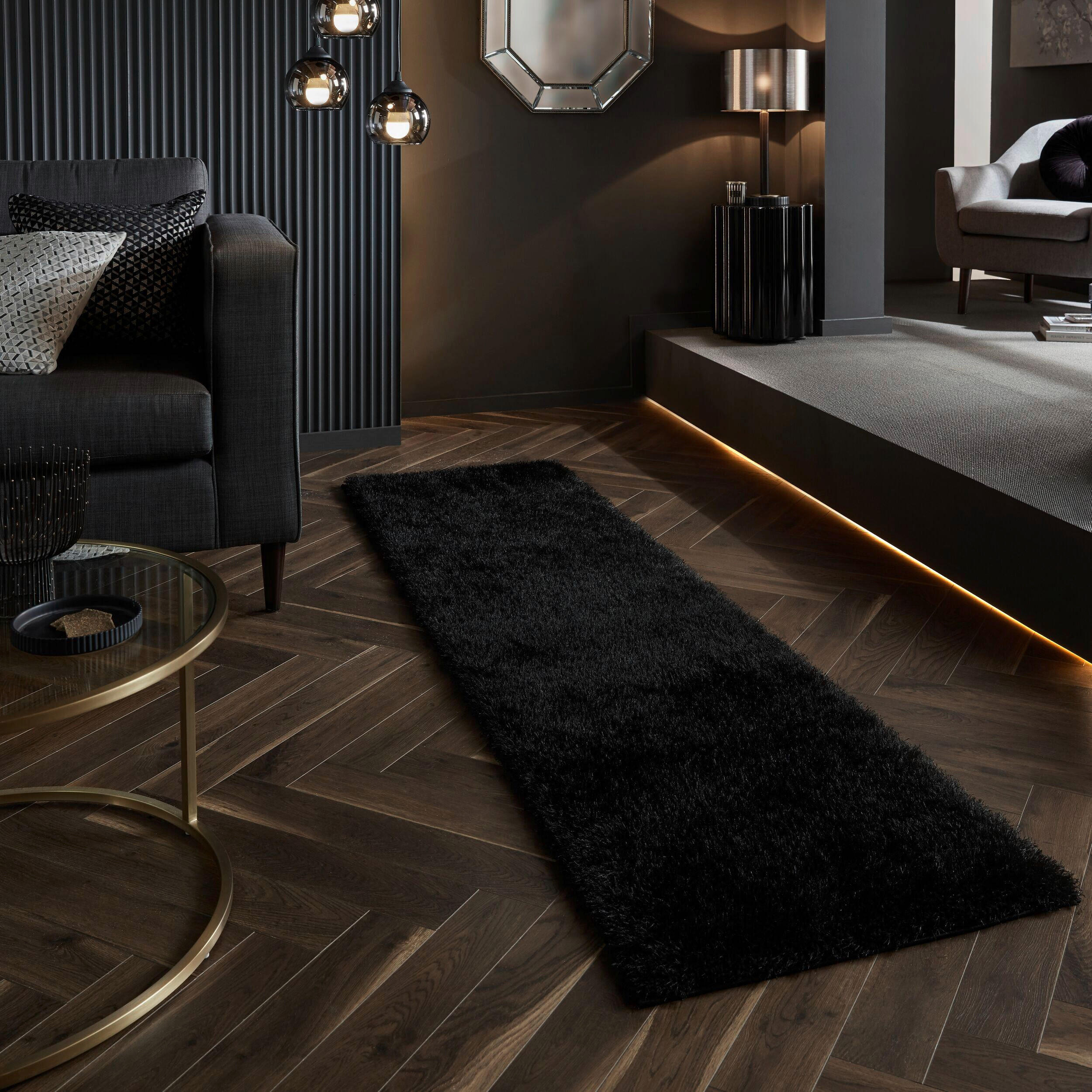 SHAGGY 60/230 cm Flair Rugs Schwarz  - Schwarz, Basics, Textil (60/230cm) - Xora