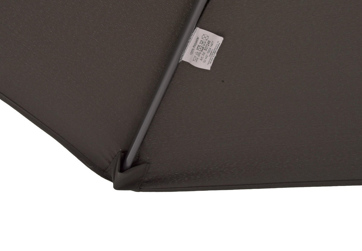 SONNENSCHIRM 300 cm Schwarz  - Anthrazit/Schwarz, Basics, Kunststoff/Metall (300/300cm) - Gardenson