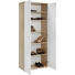 SCHUHSCHRANK Eichefarben, Weiß - Eichefarben/Silberfarben, Design, Holzwerkstoff/Kunststoff (69/176/35cm)
