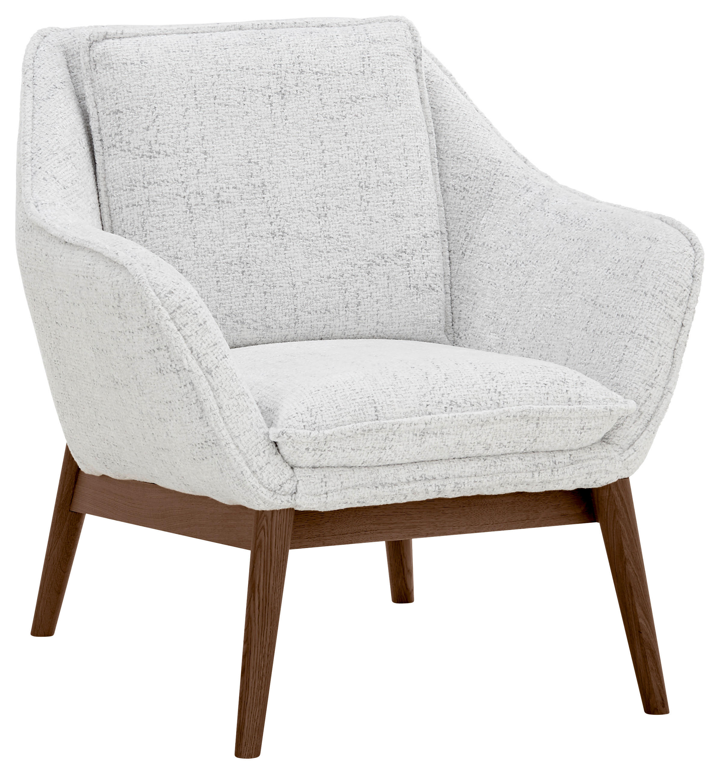 SESSEL in Chenille Hellgrau  - Dunkelbraun/Hellgrau, KONVENTIONELL, Holz/Textil (77/90/85cm) - SetOne by Musterring