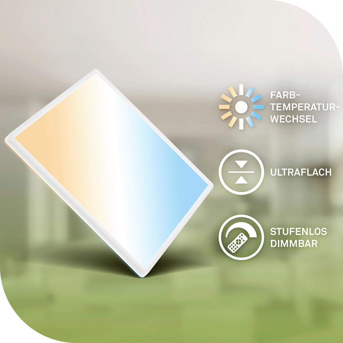 LED-PANEEL Tava A 42/42/3 cm   - Weiß, Basics, Kunststoff (42/42/3cm) - Briloner