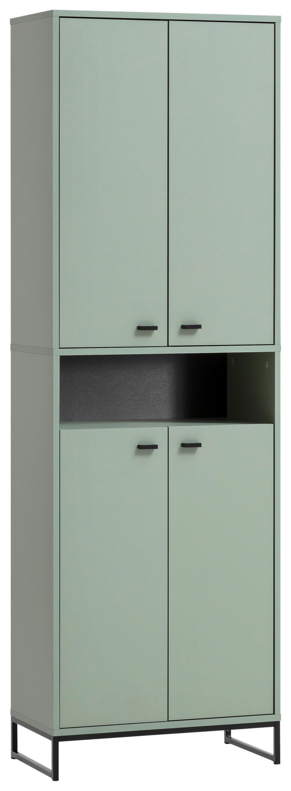 SCHUHSCHRANK Grün  - Schwarz/Grün, LIFESTYLE, Holzwerkstoff/Metall (60,2/185,5/33,1cm) - MID.YOU
