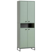 SCHUHSCHRANK Grün  - Schwarz/Grün, LIFESTYLE, Holzwerkstoff/Metall (60,2/185,5/33,1cm) - MID.YOU