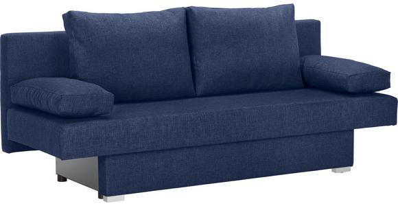 SCHLAFSOFA in Webstoff Dunkelblau - Alufarben/Dunkelblau, Design, Kunststoff/Textil (190/74-86/80cm) - Carryhome