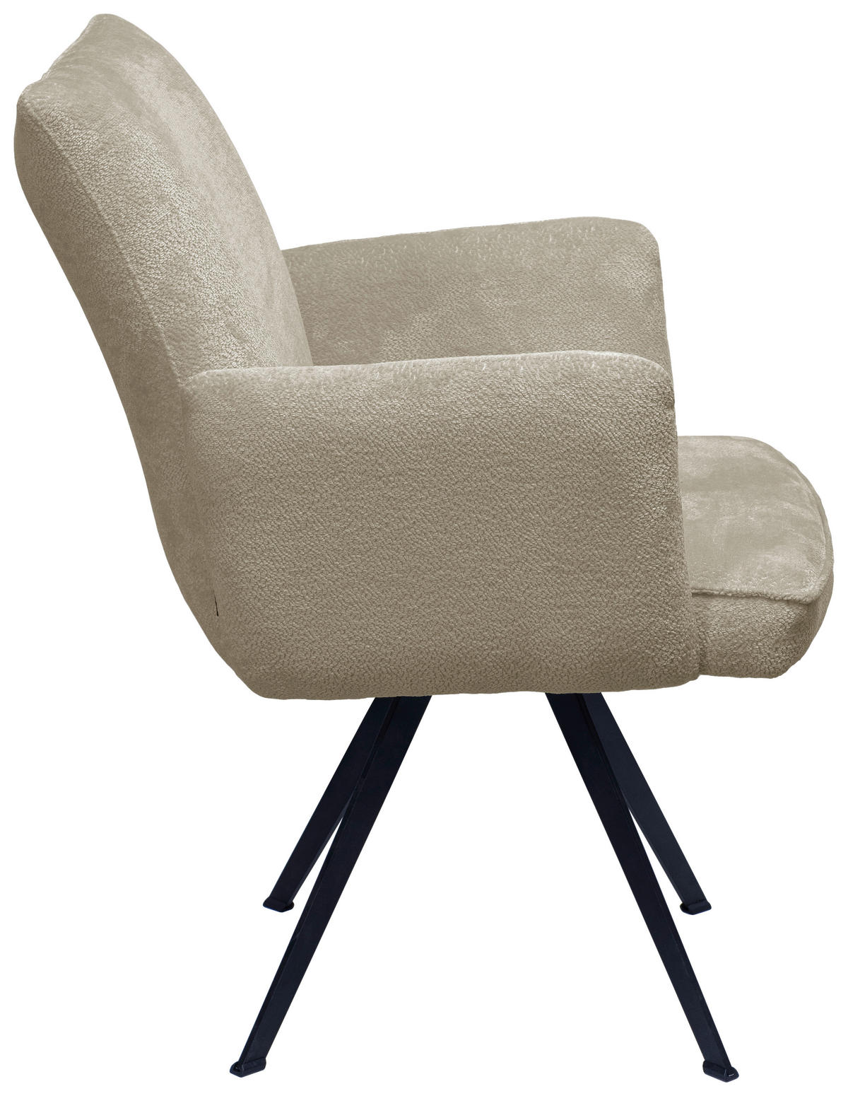 ARMLEHNSTUHL  in Eisen Teddystoff  - Taupe/Schwarz, Design, Textil/Metall (63/87/71cm) - Welnova