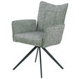 ARMLEHNSTUHL , Sitzfläche 360° drehbar , Webstoff  - Schwarz/Grün, Design, Textil/Metall (60/89/66cm) - Carryhome