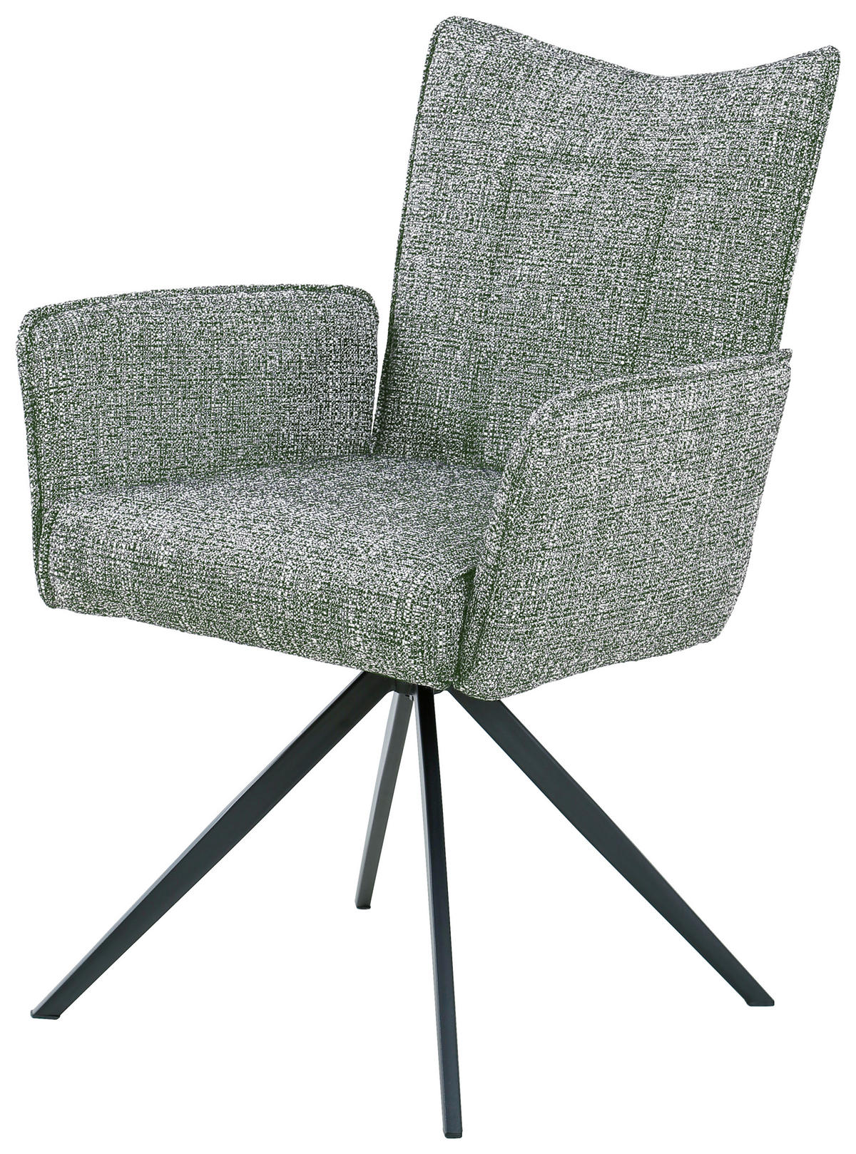 ARMLEHNSTUHL Eisen Webstoff  - Schwarz/Grün, Design, Textil/Metall (60/89/66cm) - Carryhome