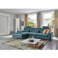 ECKSOFA  in Echtleder Blau  176/334 cm  - Blau/Schwarz, Design, Leder/Metall (176/334cm) - Dieter Knoll