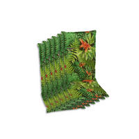 SESSELAUFLAGENSET in Grün, Dunkelgrün, Hellgrün Blätter  - Dunkelgrün/Hellgrün, Basics, Textil (50/7/120cm)