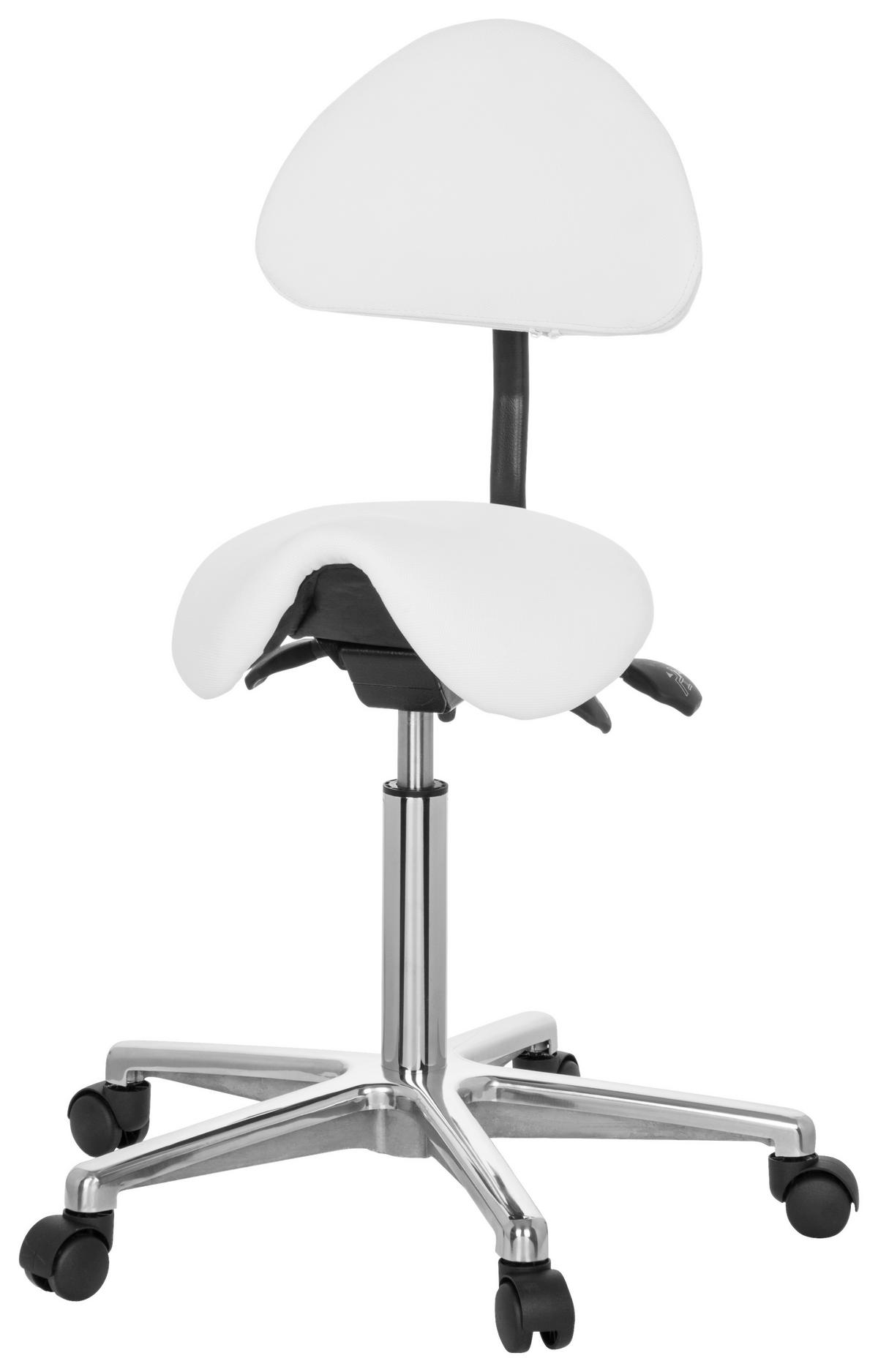 BÜROHOCKER Weiß  - Alufarben/Weiß, MODERN, Kunststoff/Textil (36/105/40cm) - MID.YOU