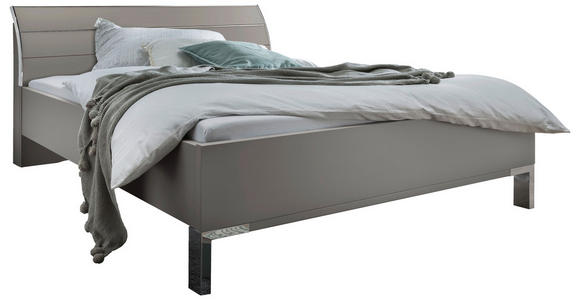 BETT 200/200 cm  in Grau  - Chromfarben/Grau, KONVENTIONELL, Holzwerkstoff/Metall (200/200cm) - Dieter Knoll