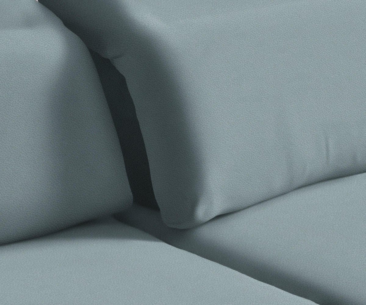 ECKSOFA in Flachgewebe Hellblau  - Schwarz/Hellblau, Design, Textil/Metall (289/180cm) - Stylife