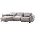 ECKSOFA  in Chenille Beige  190/340 cm  - Beige/Silberfarben, Design, Kunststoff/Textil (190/340cm) - Belluti
