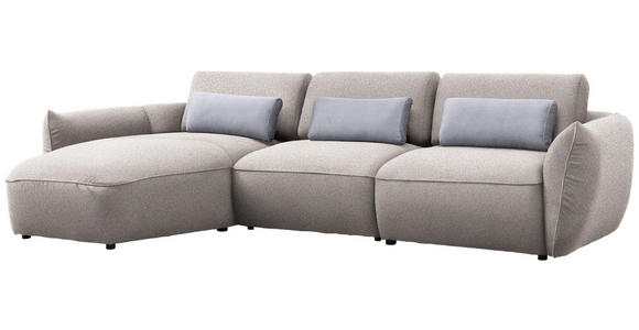 ECKSOFA  in Chenille Beige  190/340 cm  - Beige/Silberfarben, Design, Kunststoff/Textil (190/340cm) - Belluti