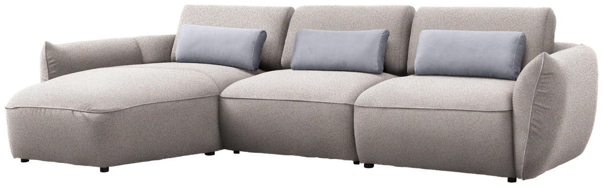 ECKSOFA  in Chenille Beige  190/340 cm  - Beige/Silberfarben, Design, Kunststoff/Textil (190/340cm) - Belluti