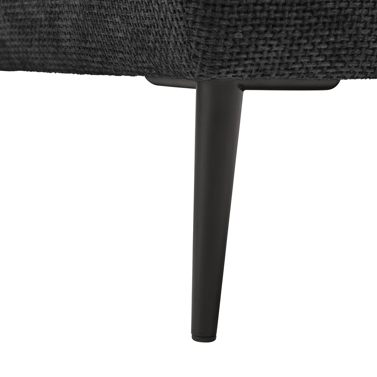 ECKSOFA in Webstoff Schwarz  - Schwarz, Modern, Textil/Metall (255/164cm) - MID.YOU