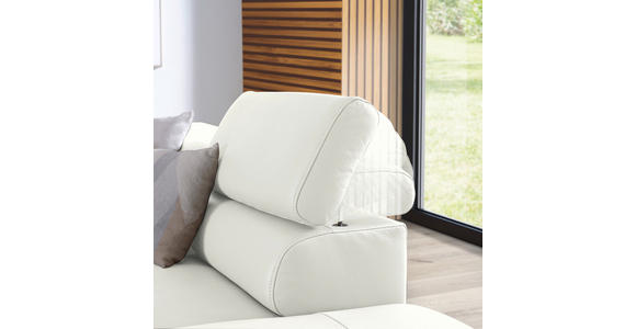 ECKSOFA in Echtleder Weiß - Schwarz/Weiß, Design, Leder/Metall (270/220cm) - Novel